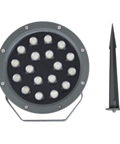 GloboStar® TREELIGHT-RIVA 90366 Σποτ Φωτισμού Ειδικό για Φυτά – Δέντρα με Βάση Κήπου / Καρφωτό LED 24W 2040lm 10° DC 24V Αδιάβροχο IP67 Φ20.5 x Υ6.5cm RGBW DMX512 – Γκρι Ανθρακί – 3 Years Warranty