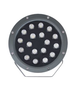 GloboStar® TREELIGHT-RIVA 90366 Σποτ Φωτισμού Ειδικό για Φυτά – Δέντρα με Βάση Κήπου / Καρφωτό LED 24W 2040lm 10° DC 24V Αδιάβροχο IP67 Φ20.5 x Υ6.5cm RGBW DMX512 – Γκρι Ανθρακί – 3 Years Warranty