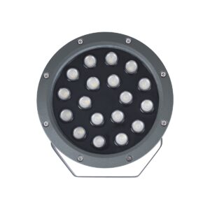 GloboStar® TREELIGHT-RIVA 90366 Σποτ Φωτισμού Ειδικό για Φυτά – Δέντρα με Βάση Κήπου / Καρφωτό LED 24W 2040lm 10° DC 24V Αδιάβροχο IP67 Φ20.5 x Υ6.5cm RGBW DMX512 – Γκρι Ανθρακί – 3 Years Warranty