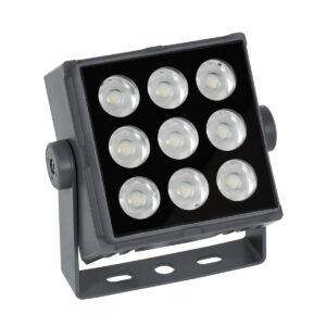 GloboStar® FLOOD-TINY 90367 Προβολέας Wall Washer για Φωτισμό Κτιρίων LED 27W 2295lm 3° DC 24V Αδιάβροχο IP65 L13.8 x W16.4 x H7cm Αρχιτεκτονικό Πορτοκαλί 2200K – Γκρι Ανθρακί – 3 Years Warranty