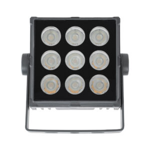 GloboStar® FLOOD-TINY 90367 Προβολέας Wall Washer για Φωτισμό Κτιρίων LED 27W 2295lm 3° DC 24V Αδιάβροχο IP65 L13.8 x W16.4 x H7cm Αρχιτεκτονικό Πορτοκαλί 2200K – Γκρι Ανθρακί – 3 Years Warranty