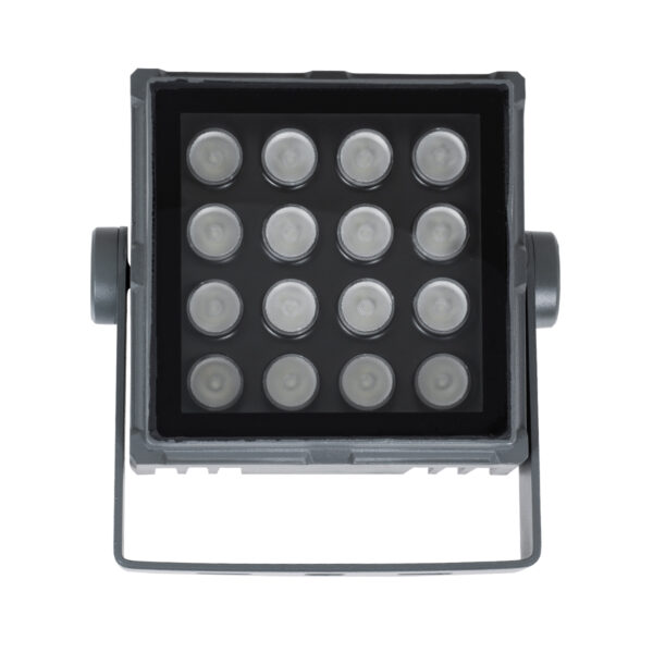 GloboStar® FLOOD-TINY 90370 Προβολέας Wall Washer για Φωτισμό Κτιρίων LED 27W 2295lm 3° DC 24V Αδιάβροχο IP65 L13.8 x W16.4 x H7cm RGBW DMX512 – Γκρι Ανθρακί – 3 Years Warranty