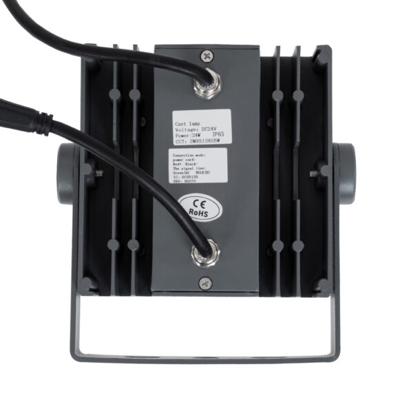 GloboStar® FLOOD-TINY 90370 Προβολέας Wall Washer για Φωτισμό Κτιρίων LED 27W 2295lm 3° DC 24V Αδιάβροχο IP65 L13.8 x W16.4 x H7cm RGBW DMX512 – Γκρι Ανθρακί – 3 Years Warranty