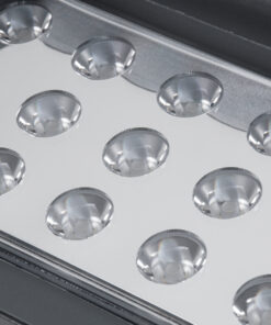 GloboStar® FLOOD-KAMY 90372 Προβολέας Wall Washer με Αντιθαμβωτική Γρίλια για Φωτισμό Κτιρίων LED 30W 2700lm 5° DC 24V Αδιάβροχο IP65 L19.5 x W10.7 x H9.5cm Θερμό Λευκό 3000K – Γκρι Ανθρακί – 3 Years Warranty