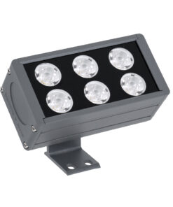 GloboStar® FLOOD-DANY 90374 Προβολέας Wall Washer για Φωτισμό Κτιρίων LED 24W 2040lm 5° DC 24V Αδιάβροχο IP65 L16 x W9.5 x H7.5cm Αρχιτεκτονικό Πορτοκαλί 2200K – Γκρι Ανθρακί – 3 Years Warranty