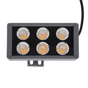 GloboStar® FLOOD-DANY 90374 Προβολέας Wall Washer για Φωτισμό Κτιρίων LED 24W 2040lm 5° DC 24V Αδιάβροχο IP65 L16 x W9.5 x H7.5cm Αρχιτεκτονικό Πορτοκαλί 2200K – Γκρι Ανθρακί – 3 Years Warranty