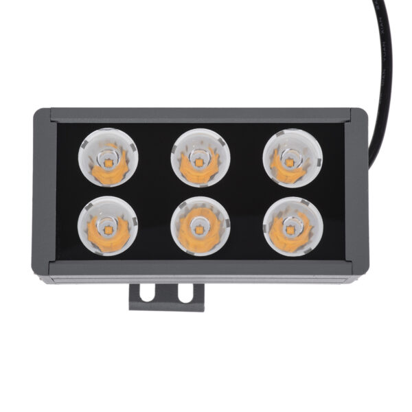 GloboStar® FLOOD-DANY 90374 Προβολέας Wall Washer για Φωτισμό Κτιρίων LED 24W 2040lm 5° DC 24V Αδιάβροχο IP65 L16 x W9.5 x H7.5cm Αρχιτεκτονικό Πορτοκαλί 2200K – Γκρι Ανθρακί – 3 Years Warranty