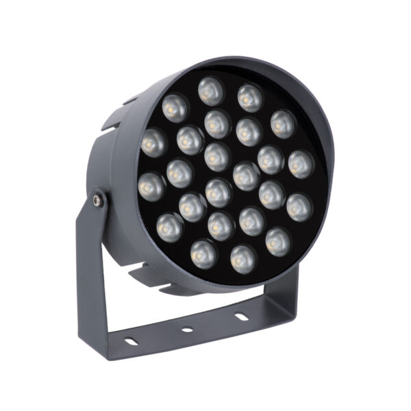 GloboStar® FLOOD-NIGMA 90379 Προβολέας Wall Washer με Αντιθαμβωτική Γρίλια για Φωτισμό Κτιρίων LED 24W 2280lm 30° DC 24V Αδιάβροχο IP65 L15 x W15 x H9.1cm Φυσικό Λευκό 4500K – Γκρι Ανθρακί – 3 Years Warranty