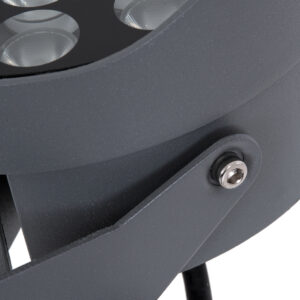 GloboStar® FLOOD-NIGMA 90379 Προβολέας Wall Washer με Αντιθαμβωτική Γρίλια για Φωτισμό Κτιρίων LED 24W 2280lm 30° DC 24V Αδιάβροχο IP65 L15 x W15 x H9.1cm Φυσικό Λευκό 4500K – Γκρι Ανθρακί – 3 Years Warranty