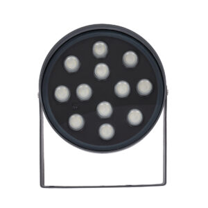 GloboStar® FLOOD-NIGMA 90396 Προβολέας Wall Washer για Φωτισμό Κτιρίων LED 24W 2040lm 30° DC 24V Αδιάβροχο IP65 L15 x W15 x H9.1cm RGBW DMX512 – Γκρι Ανθρακί – 3 Years Warranty