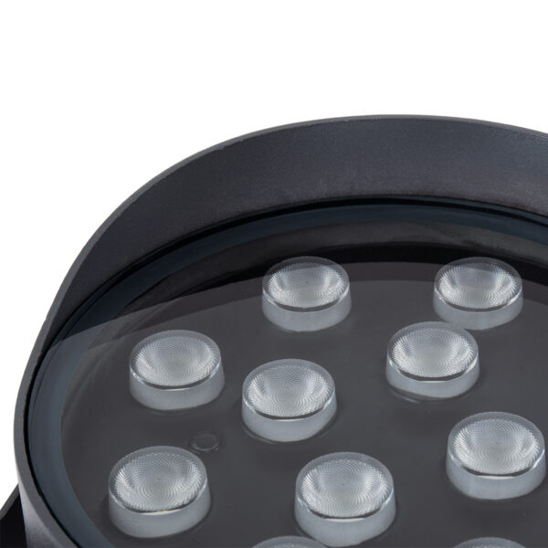 GloboStar® FLOOD-NIGMA 90396 Προβολέας Wall Washer για Φωτισμό Κτιρίων LED 24W 2040lm 30° DC 24V Αδιάβροχο IP65 L15 x W15 x H9.1cm RGBW DMX512 – Γκρι Ανθρακί – 3 Years Warranty