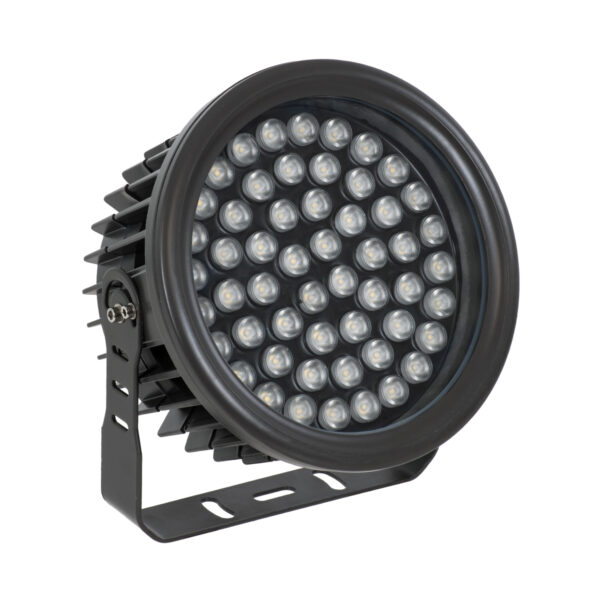 GloboStar® FLOOD-NEVA 90399 Προβολέας Wall Washer για Φωτισμό Κτιρίων LED 54W 5130lm 30° DC 24V Αδιάβροχο IP65 L24.5 x W24.5 x H14.7cm Φυσικό Λευκό 4500K – Μαύρο – 3 Years Warranty