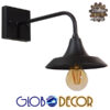 GloboStar® PHIA 01122 Vintage Industrial Φωτιστικό Τοίχου Απλίκα Μονόφωτο Μαύρο Μεταλλικό Καμπάνα Φ17 x Μ27 x Π17 x Υ20.5cm