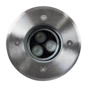 GloboStar® UNDERWATER-LUNTA 90402 Υποβρύχιο Χωνευτό Κινούμενο Φωτιστικό Σποτ Ειδικό για Σιντριβάνια LED 12W 1200lm 60° DC 24V Αδιάβροχο IP68 Φ12 x Υ13cm Ψυχρό Λευκό 6000K – Ανοξείδωτο Ατσάλι – 3 Years Warranty