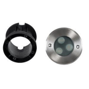 GloboStar® UNDERWATER-GUNE 90404 Υποβρύχιο Χωνευτό Φωτιστικό Σποτ Ειδικό για Σιντριβάνια LED 12W 1080lm 60° DC 24V Αδιάβροχο IP68 Φ10 x Υ7.5cm Θερμό Λευκό 2700K – Ανοξείδωτο Ατσάλι – 3 Years Warranty