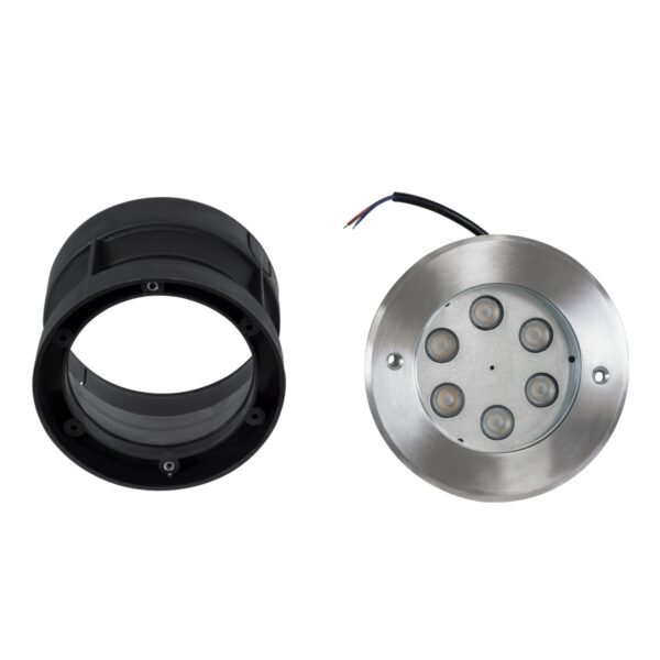 GloboStar® UNDERWATER-YUNI 90418 Υποβρύχιο Χωνευτό Φωτιστικό Σποτ Ειδικό για Σιντριβάνια LED 6W 600lm 30° DC 24V Αδιάβροχο IP68 Φ15 x Υ10cm Ψυχρό Λευκό 6000K – Ανοξείδωτο Ατσάλι – 3 Years Warranty