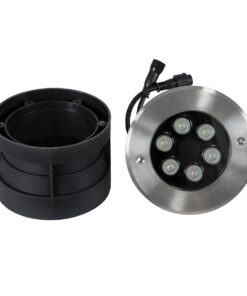 GloboStar® UNDERWATER-YUNI 90419 Υποβρύχιο Χωνευτό Φωτιστικό Σποτ Ειδικό για Σιντριβάνια LED 6W 510lm 30° DC 24V Αδιάβροχο IP68 Φ15 x Υ10cm RGBW DMX512 – Ανοξείδωτο Ατσάλι – 3 Years Warranty