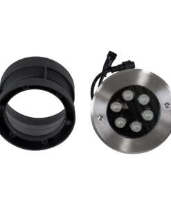 GloboStar® UNDERWATER-YUNI 90419 Υποβρύχιο Χωνευτό Φωτιστικό Σποτ Ειδικό για Σιντριβάνια LED 6W 510lm 30° DC 24V Αδιάβροχο IP68 Φ15 x Υ10cm RGBW DMX512 – Ανοξείδωτο Ατσάλι – 3 Years Warranty