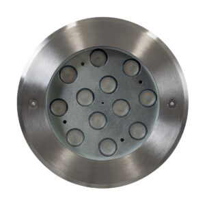 GloboStar® UNDERWATER-TUNI 90421 Υποβρύχιο Χωνευτό Φωτιστικό Σποτ Ειδικό για Σιντριβάνια LED 12W 1200lm 30° DC 24V Αδιάβροχο IP68 Φ18 x Υ11cm Ψυχρό Λευκό 6000K – Ανοξείδωτο Ατσάλι – 3 Years Warranty