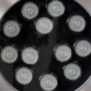 GloboStar® UNDERWATER-TUNI 90422 Υποβρύχιο Χωνευτό Φωτιστικό Σποτ Ειδικό για Σιντριβάνια LED 12W 1020lm 30° DC 24V Αδιάβροχο IP68 Φ18 x Υ11cm RGBW DMX512 – Ανοξείδωτο Ατσάλι – 3 Years Warranty