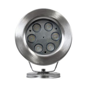 GloboStar® UNDERWATER-DEDY 90427 Υποβρύχιο Επιφανειακό Φωτιστικό Σποτ Ειδικό για Σιντριβάνια – Πισίνες – Τζακούζι LED 6W 600lm 30° DC 24V Αδιάβροχο IP68 Μ12 x Π7.5 x Υ14.5cm Ψυχρό Λευκό 6000K – Ανοξείδωτο Ατσάλι SS304 – 3 Years Warranty