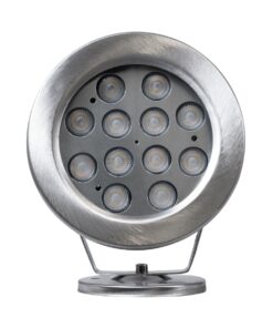 GloboStar® UNDERWATER-DENIS 90431 Υποβρύχιο Επιφανειακό Φωτιστικό Σποτ Ειδικό για Σιντριβάνια – Πισίνες – Τζακούζι LED 12W 1020lm 30° DC 24V Αδιάβροχο IP68 Μ14.5 x Π7 x Υ17cm RGBW DMX512 – Ανοξείδωτο Ατσάλι SS304 – 3 Years Warranty