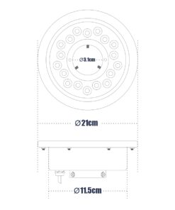 GloboStar® UNDERWATER-DENIS 90434 Υποβρύχιο Χωνευτό Φωτιστικό Σποτ Ειδικό για Σιντριβάνια – Πισίνες – Τζακούζι LED 9W 765lm 30° DC 24V Αδιάβροχο IP68 Φ21 x Υ7.5cm RGBW DMX512 – Ανοξείδωτο Ατσάλι SS304 – 3 Years Warranty