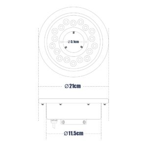 GloboStar® UNDERWATER-DENIS 90434 Υποβρύχιο Χωνευτό Φωτιστικό Σποτ Ειδικό για Σιντριβάνια – Πισίνες – Τζακούζι LED 9W 765lm 30° DC 24V Αδιάβροχο IP68 Φ21 x Υ7.5cm RGBW DMX512 – Ανοξείδωτο Ατσάλι SS304 – 3 Years Warranty