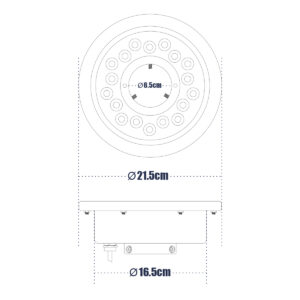 GloboStar® UNDERWATER-DENIS 90443 Υποβρύχιο Χωνευτό Φωτιστικό Σποτ Ειδικό για Σιντριβάνια – Πισίνες – Τζακούζι LED 18W 1530lm 30° DC 24V Αδιάβροχο IP68 Φ21.5 x Υ8cm RGBW DMX512 – Ανοξείδωτο Ατσάλι SS304 – 3 Years Warranty