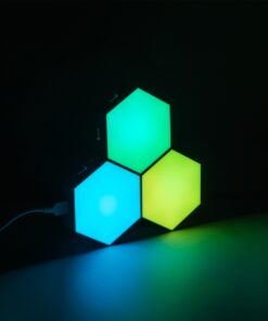 GloboStar® DIGIOCTA 90447 Σετ 3 Ψηφιακων LED RGB Φωτιστικών Κυψελών με Ψηφιακό Controller με WiFi Smart APP & Ασύρματο Χειριστήριο RF 2.4Ghz – LED SMD 5050 4.5W/Σετ 42PIXEL/Σετ 360lm/Σετ 120° DC 5V με USB 2.0 IP20 Πολύχρωμο RGB – Dimmable – Μ10.5 x Π10.5 x Υ3cm Ανά Κυψέλη – 2 Χρόνια Εγγύηση