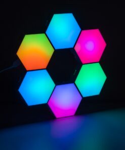 GloboStar® DIGIOCTA 90448 Σετ 6 Ψηφιακων LED RGB Φωτιστικών Κυψελών με Ψηφιακό Controller με WiFi Smart APP & Ασύρματο Χειριστήριο RF 2.4Ghz – LED SMD 5050 9W/Σετ 84PIXEL/Σετ 720lm/Σετ 120° DC 5V με USB 2.0 IP20 Πολύχρωμο RGB – Dimmable – Μ10.5 x Π10.5 x Υ3cm Ανά Κυψέλη – 2 Χρόνια Εγγύηση