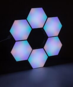 GloboStar® DIGIOCTA 90448 Σετ 6 Ψηφιακων LED RGB Φωτιστικών Κυψελών με Ψηφιακό Controller με WiFi Smart APP & Ασύρματο Χειριστήριο RF 2.4Ghz – LED SMD 5050 9W/Σετ 84PIXEL/Σετ 720lm/Σετ 120° DC 5V με USB 2.0 IP20 Πολύχρωμο RGB – Dimmable – Μ10.5 x Π10.5 x Υ3cm Ανά Κυψέλη – 2 Χρόνια Εγγύηση