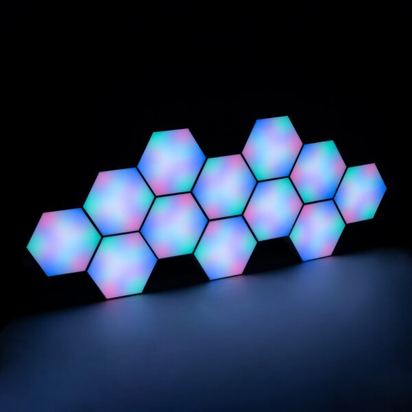GloboStar® DIGIOCTA 90449 Σετ 12 Ψηφιακων LED RGB Φωτιστικών Κυψελών με Ψηφιακό Controller με WiFi Smart APP & Ασύρματο Χειριστήριο RF 2.4Ghz – LED SMD 5050 18W/Σετ 168PIXEL/Σετ 1440lm/Σετ 120° DC 5V με USB 2.0 IP20 Πολύχρωμο RGB – Dimmable – Μ10.5 x Π10.5 x Υ3cm Ανά Κυψέλη – 2 Χρόνια Εγγύηση