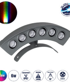 GloboStar® TREELIGHT-PLANTE 90459 Κυρτή Μπάρα Φωτισμού Wall Washer Ειδική για Φυτά – Δέντρα LED 6W 630lm 15° DC 24V Αδιάβροχο IP67 Μ18 x Π3.7 x Υ7.5cm RGBW DMX512 – Γκρι Ανθρακί – 3 Years Warranty