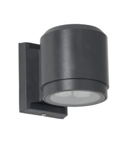 GloboStar® WALLLIGHT-SONA 90481 Φωτιστικό Τοίχου – Απλίκα LED 12W 1080lm 5° DC 24V Αδιάβροχο IP67 Μ9.5 x Π13 x Υ11cm Θερμό Λευκό 2700K – Γκρι Ανθρακί – 3 Years Warranty