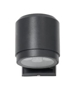 GloboStar® WALLLIGHT-SONA 90481 Φωτιστικό Τοίχου – Απλίκα LED 12W 1080lm 5° DC 24V Αδιάβροχο IP67 Μ9.5 x Π13 x Υ11cm Θερμό Λευκό 2700K – Γκρι Ανθρακί – 3 Years Warranty