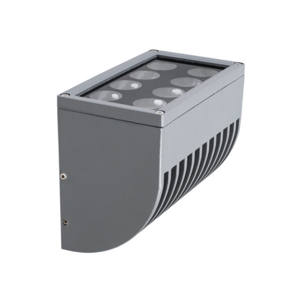 GloboStar® FLOOD-DENA 90485 Επιτοίχιος Προβολέας Wall Washer για Φωτισμό Κτιρίων – Απλίκα & Δαπέδου LED 16W 1440lm 5° DC 24V Αδιάβροχο IP67 Μ15.5 x Π13 x Υ9.1cm Θερμό Λευκό 2700K – Γκρι Ανθρακί – 3 Years Warranty