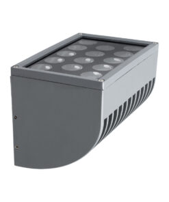 GloboStar® FLOOD-DENA 90487 Επιτοίχιος Προβολέας Wall Washer για Φωτισμό Κτιρίων – Απλίκα & Δαπέδου LED 30W 2700lm 5° DC 24V Αδιάβροχο IP67 Μ18.5 x Π13 x Υ12cm Θερμό Λευκό 2700K – Γκρι Ανθρακί – 3 Years Warranty