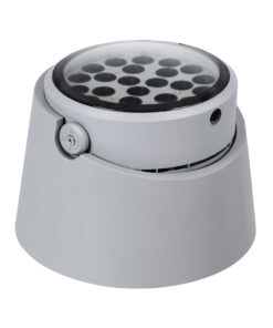 GloboStar® FLOOD-RANA 90489 Κινούμενος Προβολέας – Σποτ Φωτισμού Wall Washer για Φωτισμό Κτιρίων LED 36W 3240lm 5° DC 24V Αδιάβροχο IP67 Φ26.5 x Υ20cm Θερμό Λευκό 2700K – Γκρι – 3 Χρόνια Εγγύηση