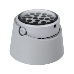 GloboStar® FLOOD-RANA 90489 Κινούμενος Προβολέας – Σποτ Φωτισμού Wall Washer για Φωτισμό Κτιρίων LED 36W 3240lm 5° DC 24V Αδιάβροχο IP67 Φ26.5 x Υ20cm Θερμό Λευκό 2700K – Γκρι – 3 Χρόνια Εγγύηση