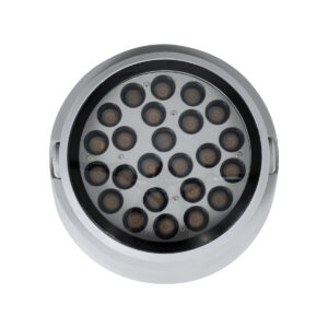 GloboStar® FLOOD-RANA 90489 Κινούμενος Προβολέας – Σποτ Φωτισμού Wall Washer για Φωτισμό Κτιρίων LED 36W 3240lm 5° DC 24V Αδιάβροχο IP67 Φ26.5 x Υ20cm Θερμό Λευκό 2700K – Γκρι – 3 Χρόνια Εγγύηση
