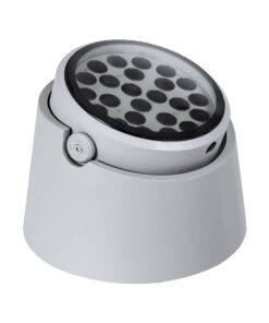 GloboStar® FLOOD-RANA 90490 Κινούμενος Προβολέας – Σποτ Φωτισμού Wall Washer για Φωτισμό Κτιρίων LED 36W 3420lm 5° DC 24V Αδιάβροχο IP67 Φ26.5 x Υ20cm Φυσικό Λευκό 4500K – Γκρι – 3 Years Warranty