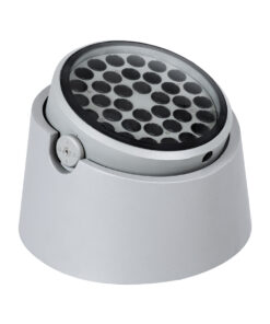 GloboStar® FLOOD-RANA 90491 Κινούμενος Προβολέας – Σποτ Φωτισμού Wall Washer για Φωτισμό Κτιρίων LED 60W 5400lm 5° DC 24V Αδιάβροχο IP67 Φ30 x Υ21cm Θερμό Λευκό 2700K – Γκρι – 3 Years Warranty