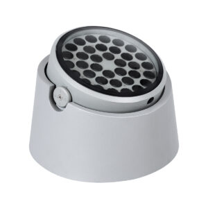 GloboStar® FLOOD-RANA 90491 Κινούμενος Προβολέας – Σποτ Φωτισμού Wall Washer για Φωτισμό Κτιρίων LED 60W 5400lm 5° DC 24V Αδιάβροχο IP67 Φ30 x Υ21cm Θερμό Λευκό 2700K – Γκρι – 3 Years Warranty