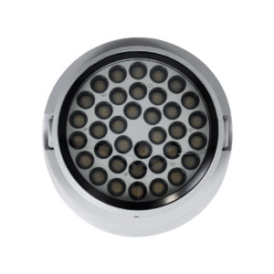 GloboStar® FLOOD-RANA 90492 Κινούμενος Προβολέας – Σποτ Φωτισμού Wall Washer για Φωτισμό Κτιρίων LED 60W 5700lm 5° DC 24V Αδιάβροχο IP67 Φ30 x Υ21cm Φυσικό Λευκό 4500K – Γκρι – 3 Years Warranty