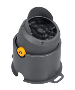 GloboStar® FLOOD-SIMA 90495 Κινούμενος Προβολέας – Σποτ Φωτισμού Wall Washer με Αντιθαμβωτική Γρίλια για Φωτισμό Κτιρίων LED 36W 3240lm 30° DC 24V Αδιάβροχο IP67 Μ21 x Π26 x Υ27cm Θερμό Λευκό 2700K – Γκρι Ανθρακί – 3 Years Warranty