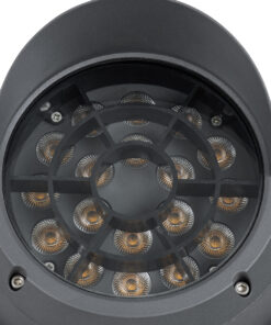 GloboStar® FLOOD-SIMA 90495 Κινούμενος Προβολέας – Σποτ Φωτισμού Wall Washer με Αντιθαμβωτική Γρίλια για Φωτισμό Κτιρίων LED 36W 3240lm 30° DC 24V Αδιάβροχο IP67 Μ21 x Π26 x Υ27cm Θερμό Λευκό 2700K – Γκρι Ανθρακί – 3 Years Warranty