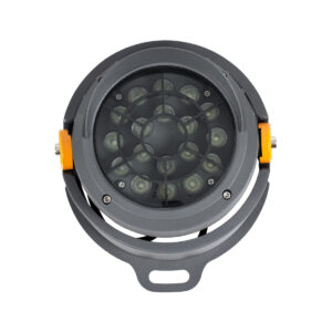 GloboStar® FLOOD-SIMA 90496 Κινούμενος Προβολέας – Σποτ Φωτισμού Wall Washer με Αντιθαμβωτική Γρίλια για Φωτισμό Κτιρίων LED 36W 3060lm 30° DC 24V Αδιάβροχο IP67 Μ21 x Π26 x Υ27cm RGBW DMX512 – Γκρι Ανθρακί – 3 Years Warranty