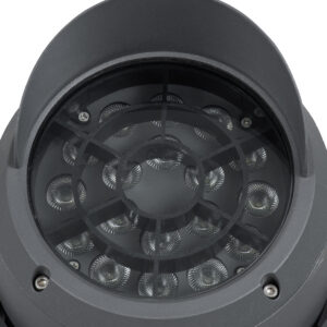 GloboStar® FLOOD-SIMA 90496 Κινούμενος Προβολέας – Σποτ Φωτισμού Wall Washer με Αντιθαμβωτική Γρίλια για Φωτισμό Κτιρίων LED 36W 3060lm 30° DC 24V Αδιάβροχο IP67 Μ21 x Π26 x Υ27cm RGBW DMX512 – Γκρι Ανθρακί – 3 Years Warranty