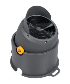 GloboStar® FLOOD-SIMA 90497 Κινούμενος Προβολέας – Σποτ Φωτισμού Wall Washer με Αντιθαμβωτική Γρίλια για Φωτισμό Κτιρίων LED 60W 5400lm 30° DC 24V Αδιάβροχο IP67 Μ29 x Π24 x Υ28.5cm Θερμό Λευκό 2700K – Γκρι Ανθρακί – 3 Years Warranty